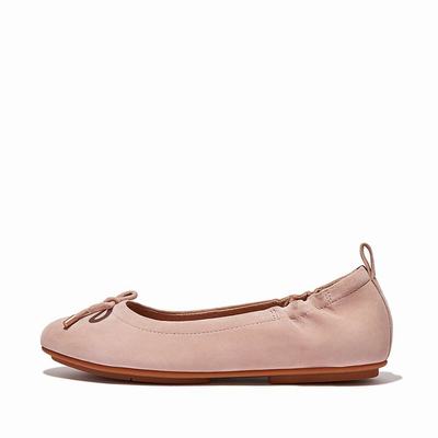 Fitflop ALLEGRO Bow Suede Ballerina Dames Beige | SDK243597