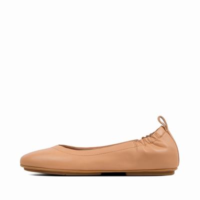 Fitflop ALLEGRO Soft Leather Ballerina Dames Bruin | CMF963102