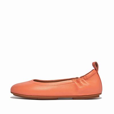 Fitflop ALLEGRO Soft Leather Ballerina Dames Oranje Koraal | JPW506849