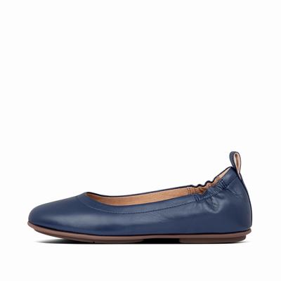 Fitflop ALLEGRO Soft Leather Ballerina Dames Donkerblauw | SCO197206