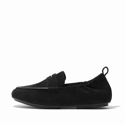 Fitflop ALLEGRO Suede Penny Loafers Dames Zwart | LMQ571420