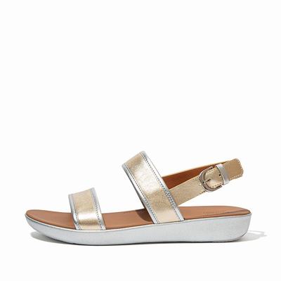 Fitflop BARRA Metallic Back-Strap Sandalen Dames Bruin Goud | EAU072163