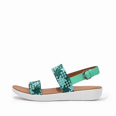 Fitflop BARRA Silky Weave Back-Strap Sandalen Dames Mintgroen Groen | ZCN862019