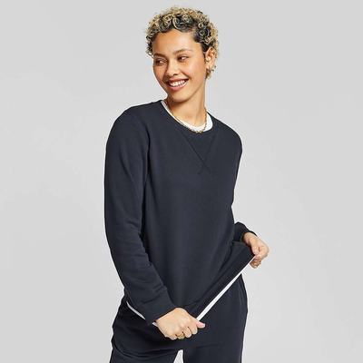 Fitflop BASIC THREADS Crew Sweatshirt Dames Donkerblauw | WOE267158