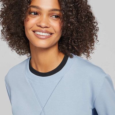 Fitflop BASIC THREADS Crew Sweatshirt Dames Blauw | XGJ582693