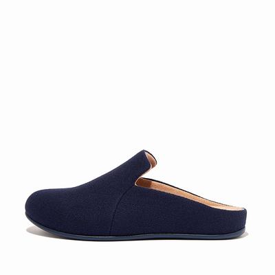 Fitflop CHRISSIE II Haus Felt Slippers Dames Donkerblauw | XCI314705