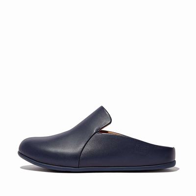 Fitflop CHRISSIE II Haus Leather Slippers Dames Donkerblauw | ZIH128095