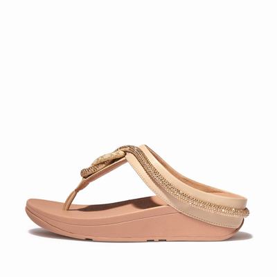 Fitflop FINO Crystal Toe-Post Sandalen Dames Beige | XCU305467