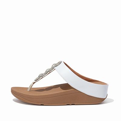 Fitflop FINO Sparkle Toe-Post Sandalen Dames Wit | SDL648073