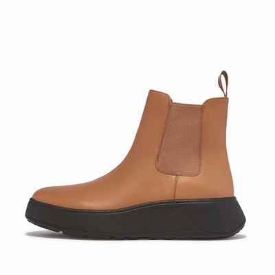 Fitflop F-MODE Leather Flatform Laarsjes Dames Bruin | CLG137984