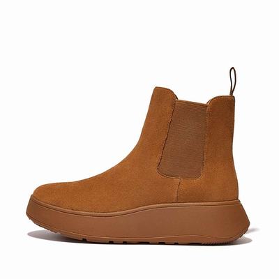 Fitflop F-MODE Suede Flatform Laarsjes Dames Lichtbruin | PRK627801