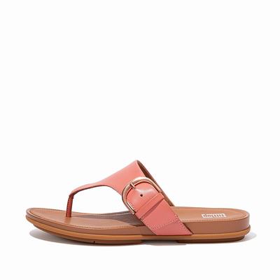 Fitflop GRACIE Buckle Leather Toe-Post Sandalen Dames Roze | LFJ210937