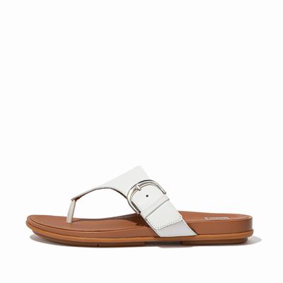 Fitflop GRACIE Buckle Leather Toe-Post Sandalen Dames Wit | UGP183029