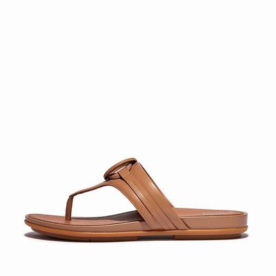 Fitflop GRACIE Circlet Leather Toe-Post Sandalen Dames Bruin | JDV690812