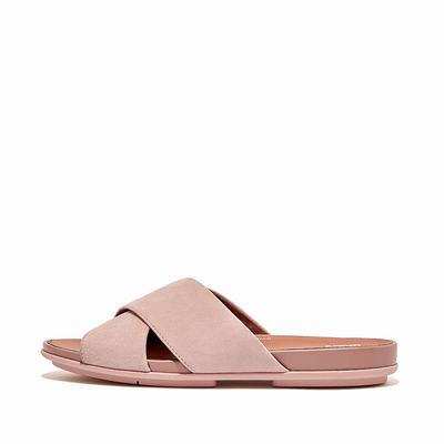 Fitflop GRACIE Suede Cross Sandalen Dames Beige | VIC670395