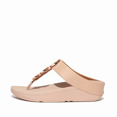 Fitflop HALO Shimmer Toe-Post Sandalen Dames Beige | CHB830675