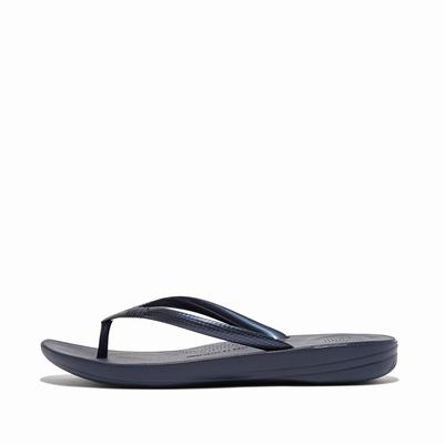 Fitflop IQUSHION Ergonomic Teenslippers Dames Donkerblauw | YKE765239