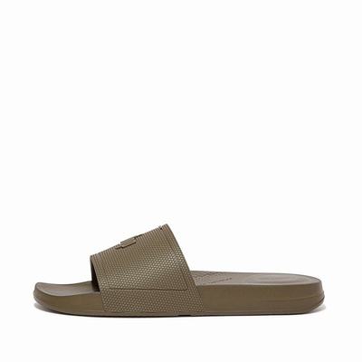 Fitflop IQUSHION Pool Badslippers Heren Olijfgroen | ERG390425