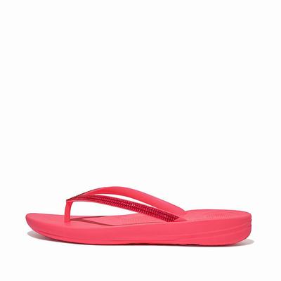 Fitflop IQUSHION Sparkle Teenslippers Dames Roze | IGE983724