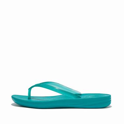 Fitflop IQUSHION Transparent Teenslippers Dames Blauw | ISY039754