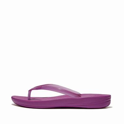 Fitflop IQUSHION Transparent Teenslippers Dames Paars | UCM246589