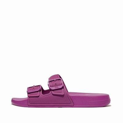 Fitflop IQUSHION Two-Bar Buckle Badslippers Dames Paars | CPR829374