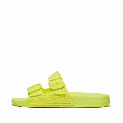 Fitflop IQUSHION Two-Bar Buckle Badslippers Dames Geel | MHT039826