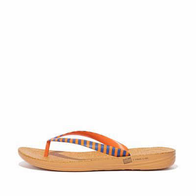 Fitflop IQUSHION X Yinka Ilori Teenslippers Heren Oranje Blauw | XFT349076