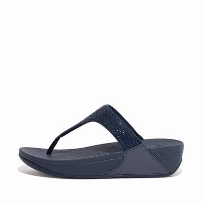 Fitflop LULU Crystal Toe-Post Sandalen Dames Donkerblauw | TSK820719