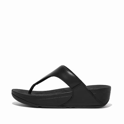 Fitflop LULU Leather Toe-Post Sandalen Dames Zwart | JNQ021576