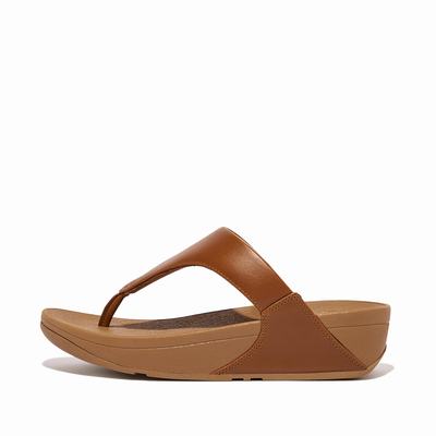 Fitflop LULU Leather Toe-Post Sandalen Dames Lichtbruin | WXE725634