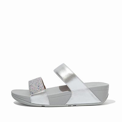 Fitflop LULU Shimmer Splash Slides Sandalen Dames Zilver | XCA209358