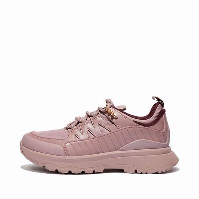 Fitflop NEO-D-HYKER Leather-Mix Walking Sneakers Dames Roze | JVW180592