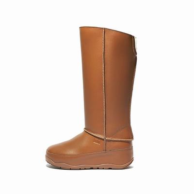 Fitflop Original MUKLUK Shearling-Lined Leather Calf Boots Laarzen Dames Lichtbruin | ZSR135078