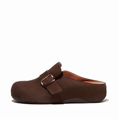 Fitflop SHUV Buckle Strap Leather Klompen Dames Bruin | YZG975416