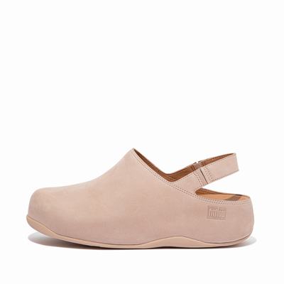 Fitflop SHUV Nubuck Back-Strap Klompen Dames Beige | QCU157249