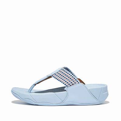 Fitflop WALKSTAR Finestripe Toe-Post Sandalen Dames Blauw | ARY259703