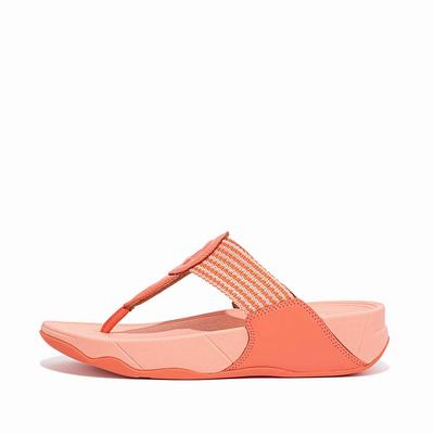 Fitflop WALKSTAR Finestripe Toe-Post Sandalen Dames Oranje | DBJ647953