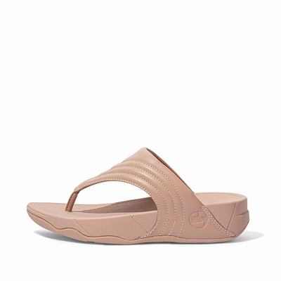 Fitflop WALKSTAR Leather Toe-Post Sandalen Dames Beige | IXD891425