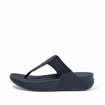 Fitflop WALKSTAR Webbing Toe-Post Sandalen Dames Donkerblauw | TOR824956