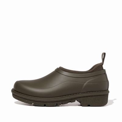 Fitflop WONDERCLOG Waterproof Rubber Klompen Dames Olijfgroen | AIM430275