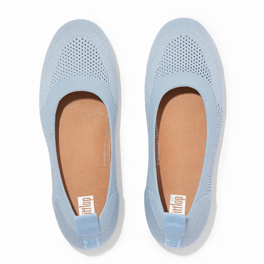 Fitflop ALLEGRO Airyknit Ballerina Dames Blauw Zilver | VUF549138