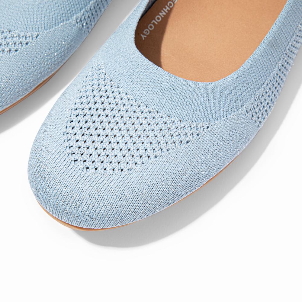 Fitflop ALLEGRO Airyknit Ballerina Dames Blauw Zilver | VUF549138