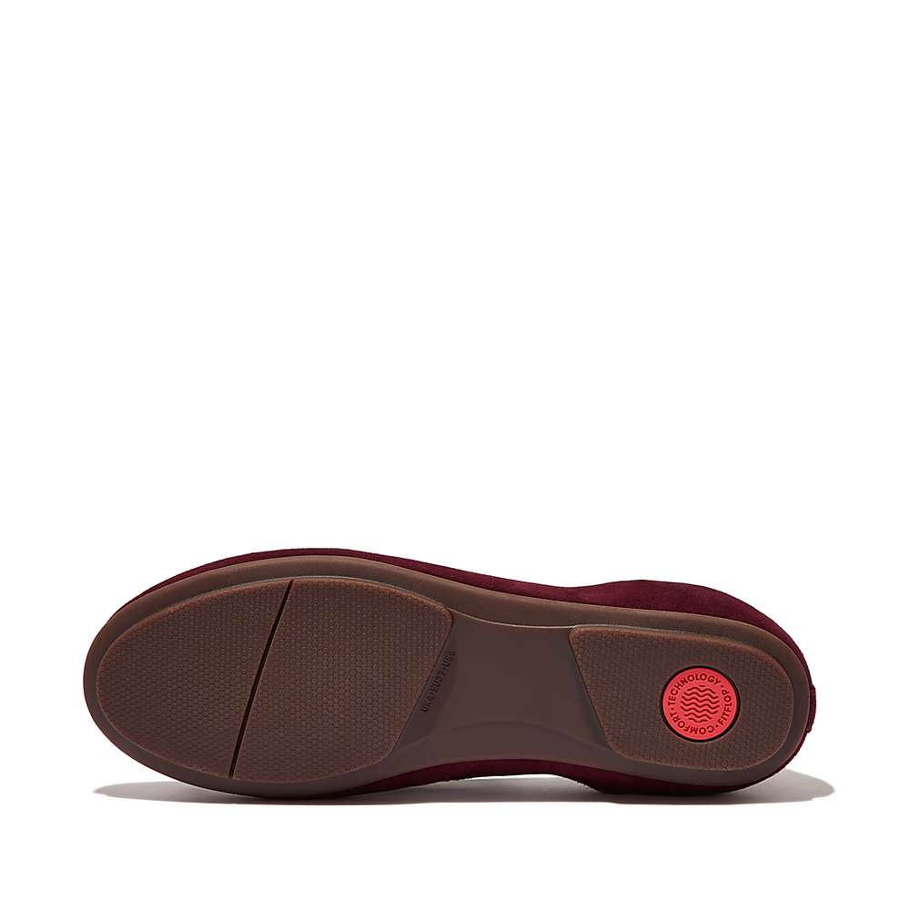 Fitflop ALLEGRO Bow Suede Ballerina Dames Bordeaux | UZI724589