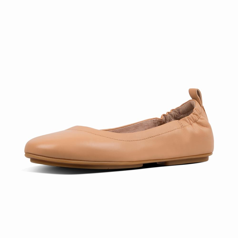 Fitflop ALLEGRO Soft Leather Ballerina Dames Bruin | CMF963102