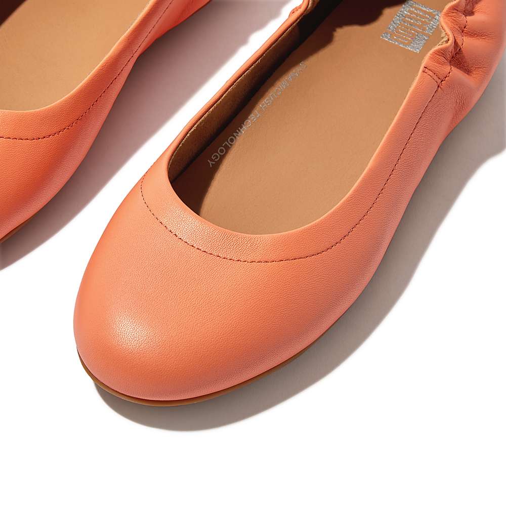 Fitflop ALLEGRO Soft Leather Ballerina Dames Oranje Koraal | JPW506849