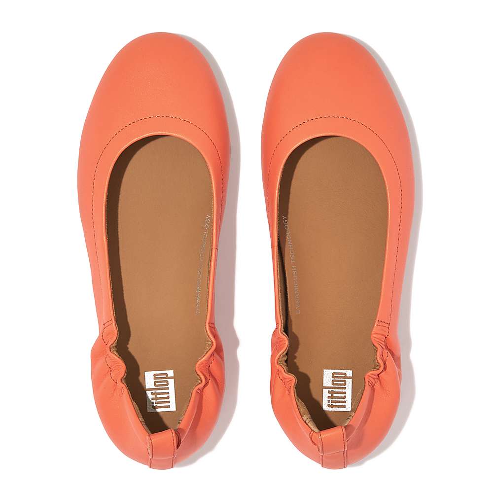 Fitflop ALLEGRO Soft Leather Ballerina Dames Oranje Koraal | JPW506849