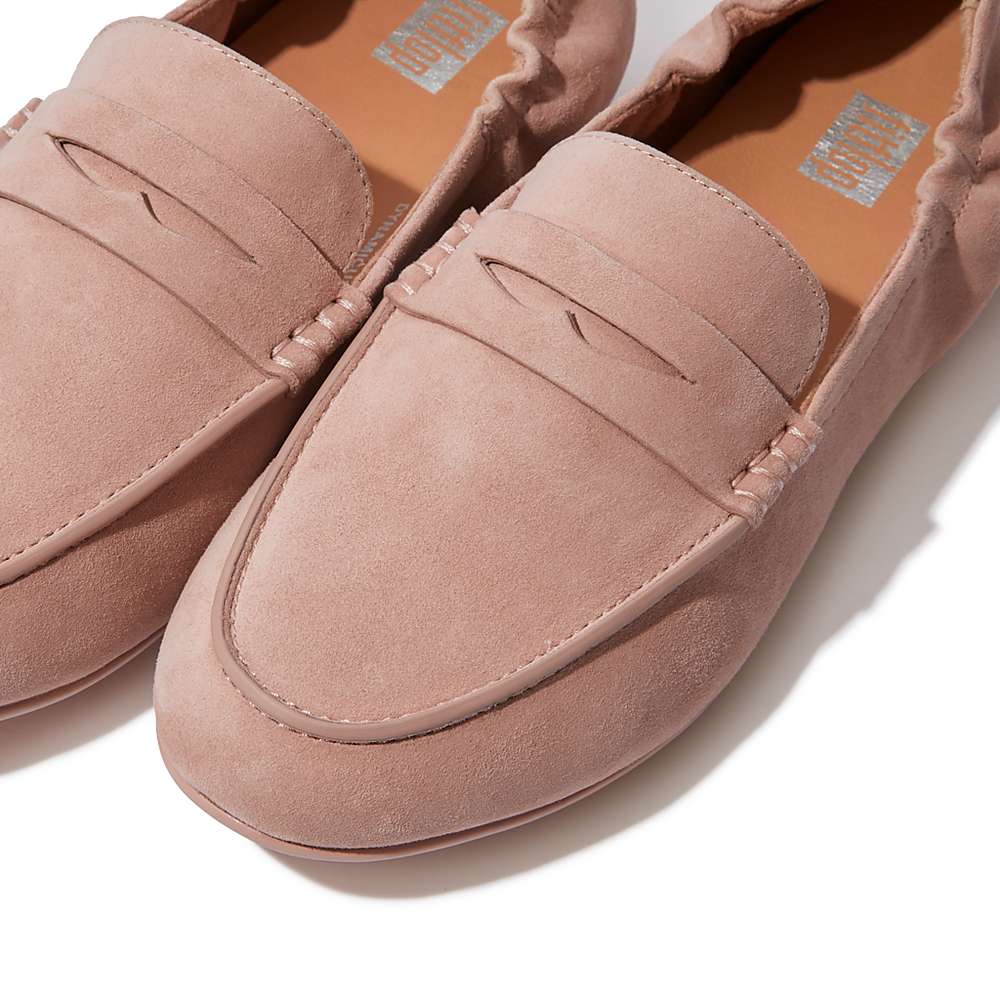 Fitflop ALLEGRO Suede Penny Loafers Dames Roze | BSU831490