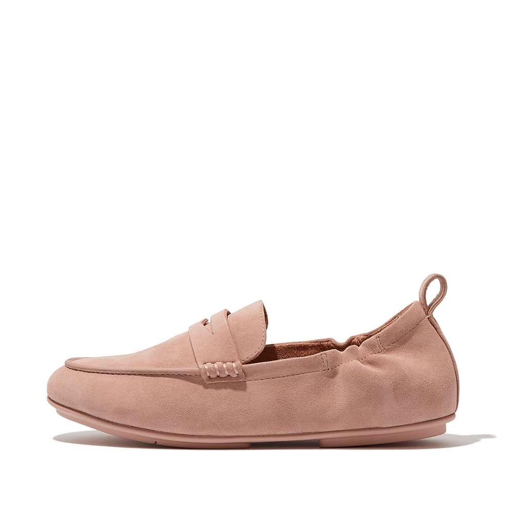 Fitflop ALLEGRO Suede Penny Loafers Dames Roze | BSU831490