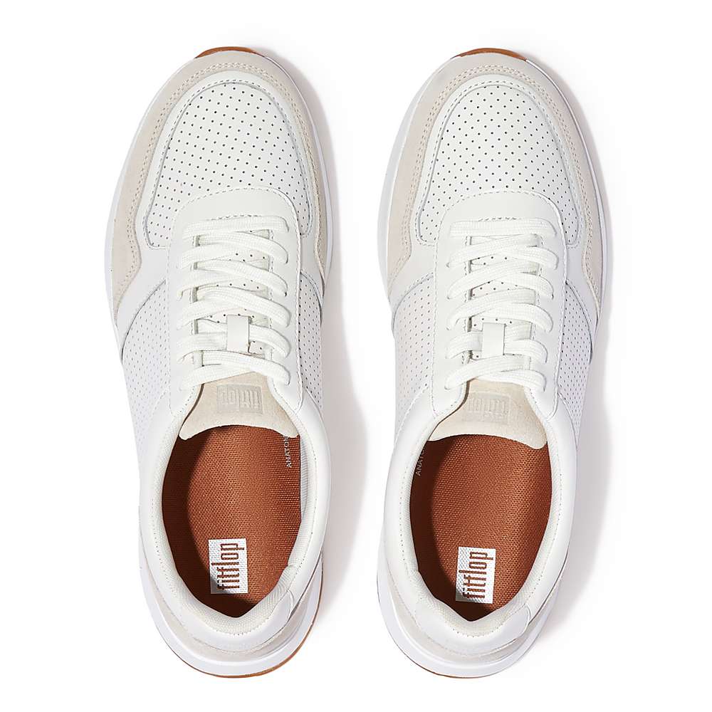 Fitflop ANATOMIFLEX Leather-Mix Sneakers Heren Wit | JAI980516